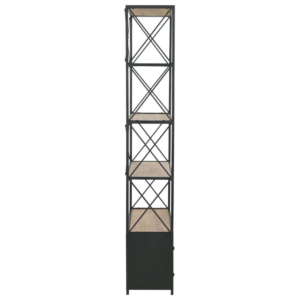 Bookcase Solid Firwood & Steel