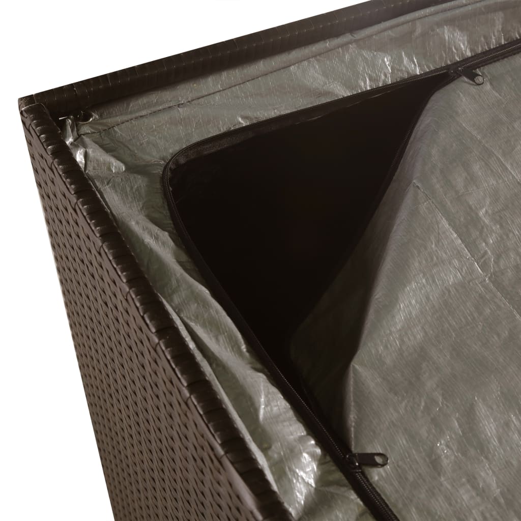 Garden Storage Box Brown Poly Rattan