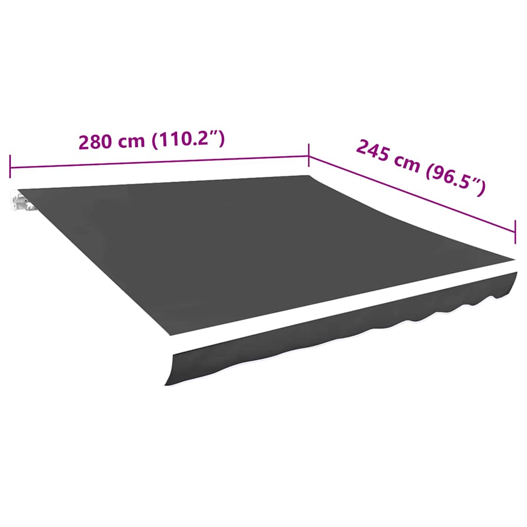 Awning Replacement Canvas 3x2.5m Anthracite | HomeAndLiving