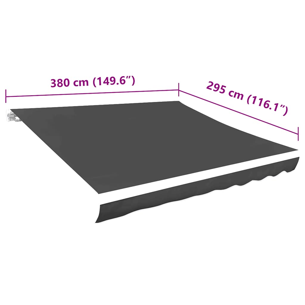 Awning Replacement Canvas 4x3m Anthracite | HomeAndLiving