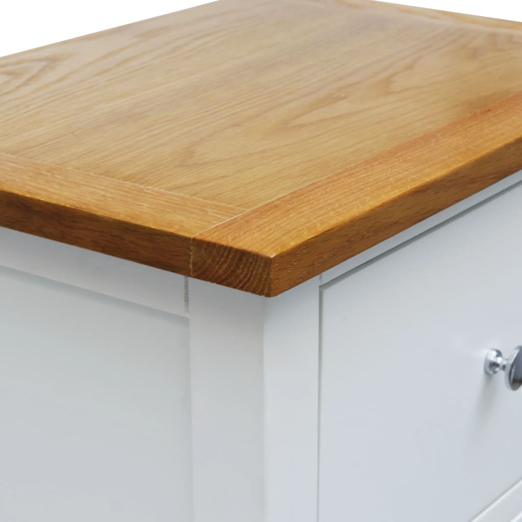 Nightstand Solid Oak Wood - 36×30×47cm