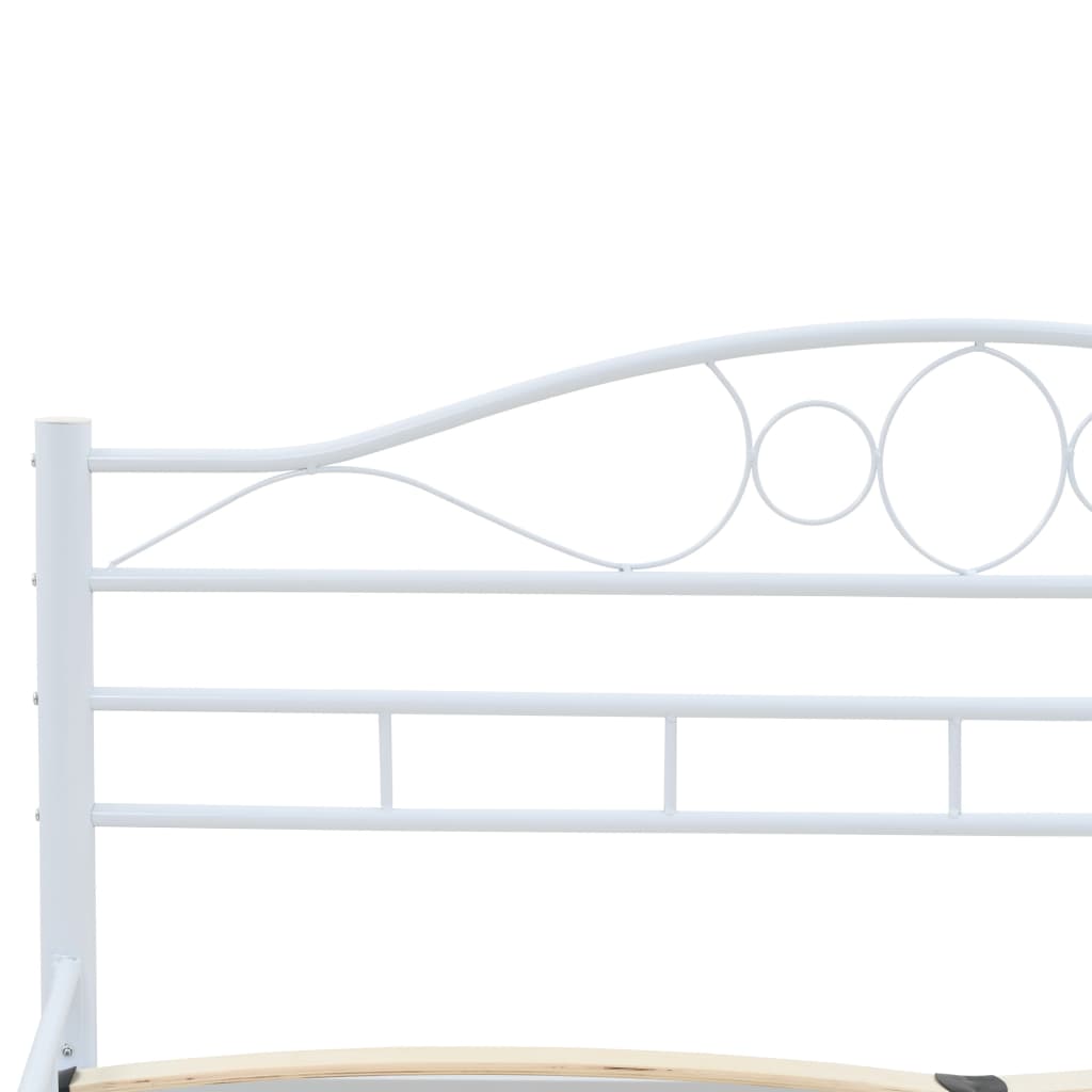 Bed Frame Metal - White Double
