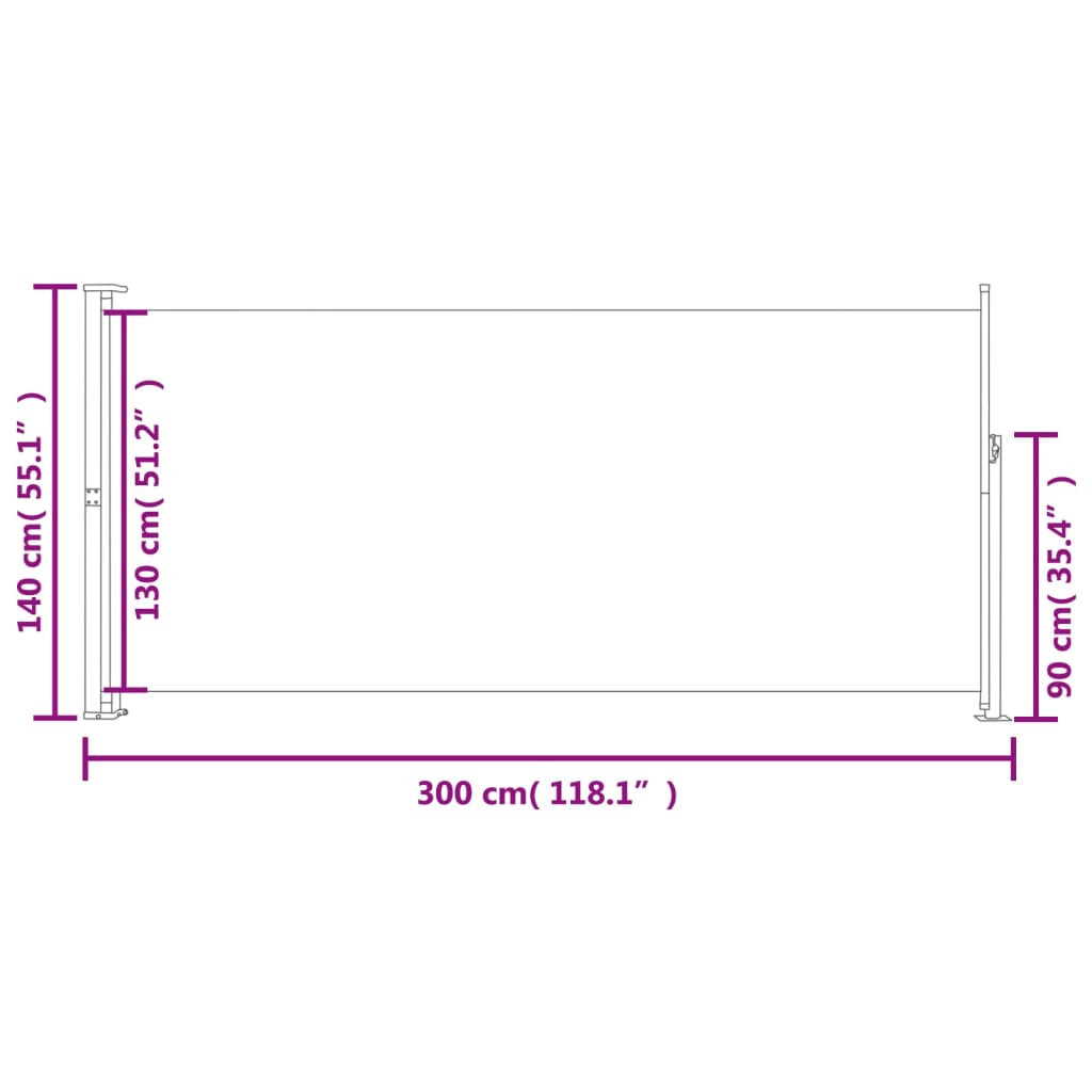 Retractable Side Awning Cream