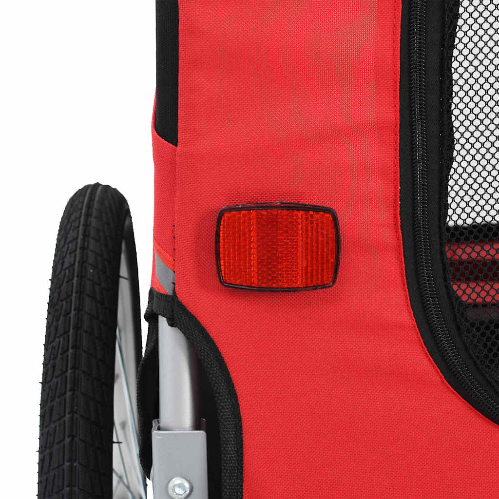 Dog Bike Trailer Red and Black - 137×73×90cm