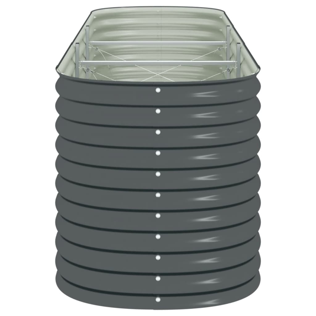 Garden Planter Galvanised Steel / Grey - 320×80×81cm