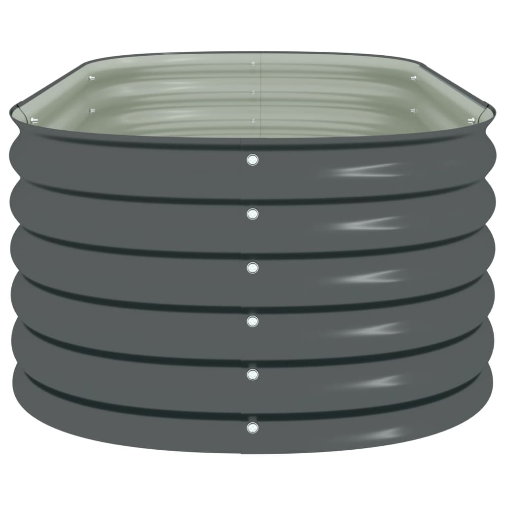Garden Planter Galvanised Steel Grey - 160×80×44cm