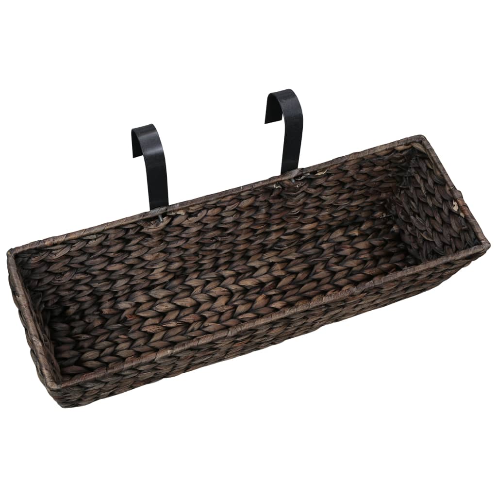Garden Planters 2 pcs Water Hyacinth Brown - 60×20×18cm