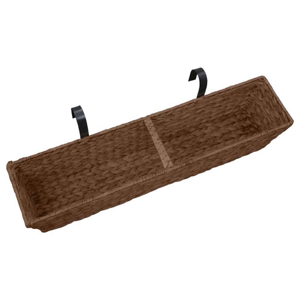Garden Planters 2 pcs Water Hyacinth Brown - 80×20×18cm