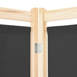 5-Panel Room Divider Grey Fabric