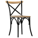 Cross Chairs 2 pcs Solid Mango Wood  Black
