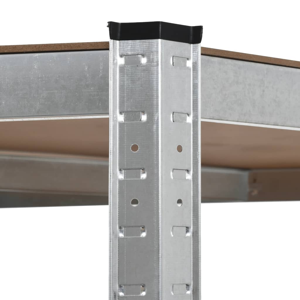 Storage Shelf Silver Steel and MDF