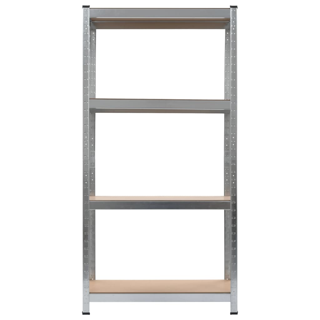 Storage Shelves 2 pcs Silver-Steel and MDF