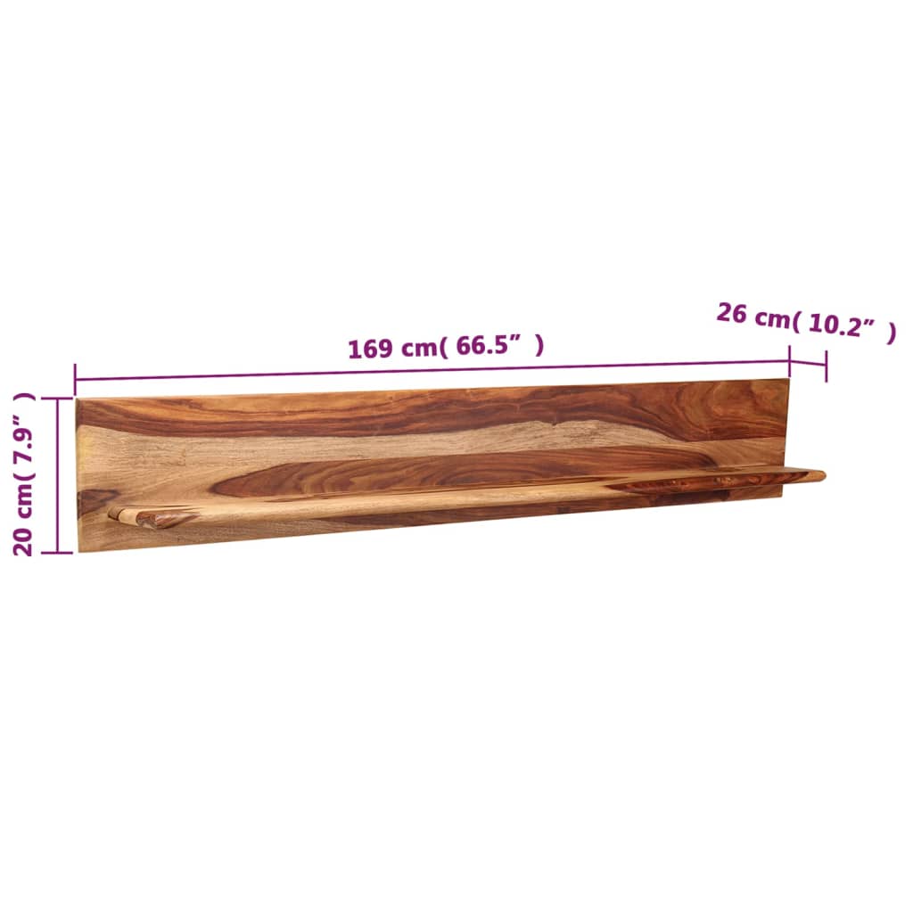 Wall Shelves 2 pcs Solid Sheesham Wood