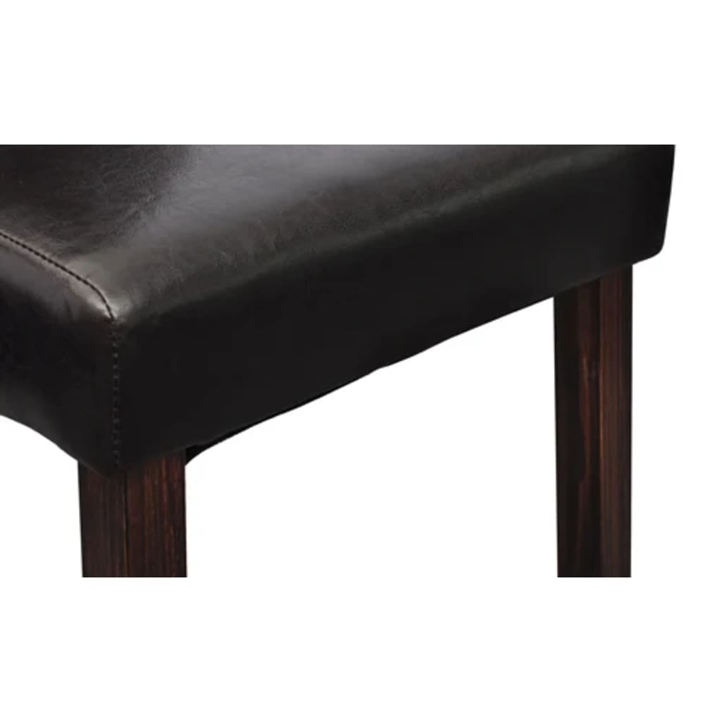 Dining Chairs 6 pcs Brown Leather - 43×52×95cm