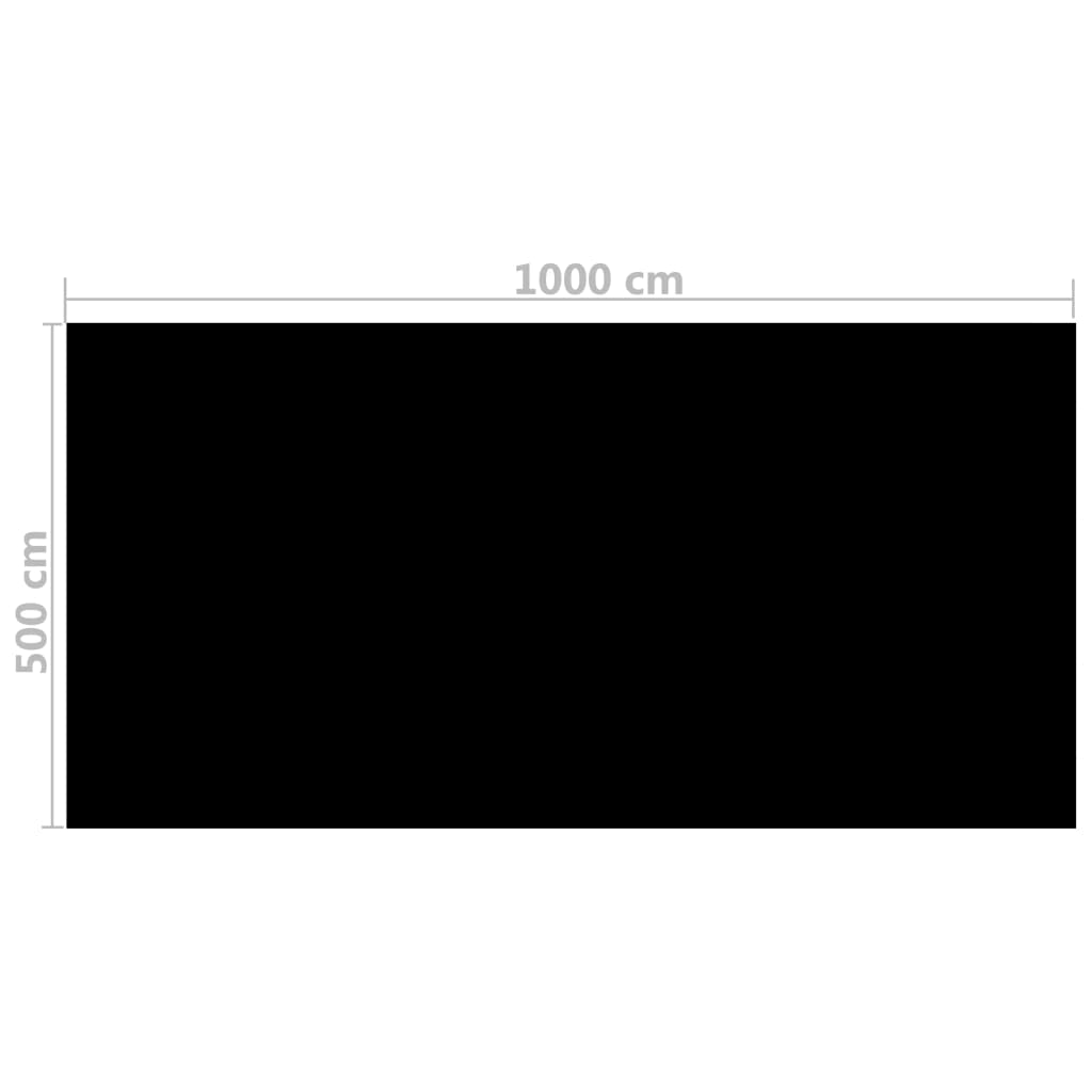 Floating Rectangular PE Solar Pool Film Black - 10×5m