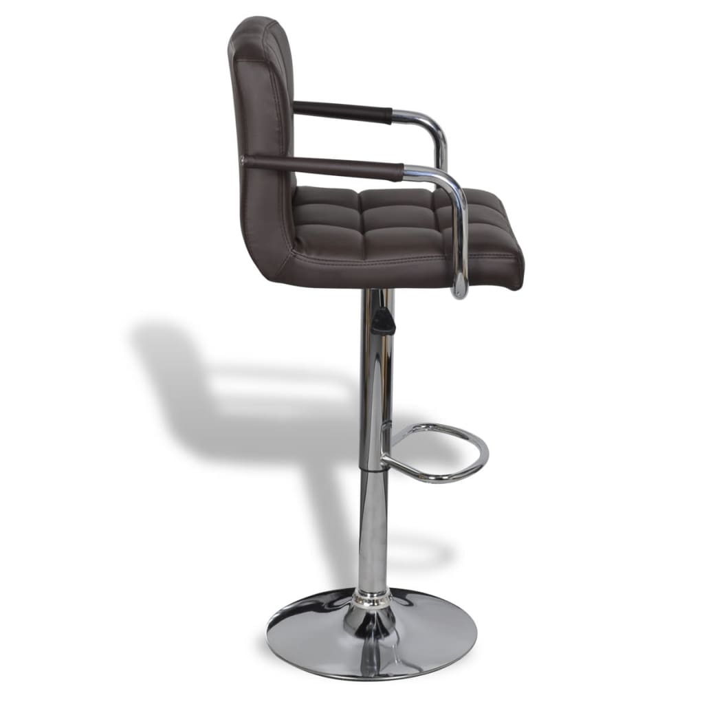 Bar Stools 2 pcs "Brown" Faux Leather