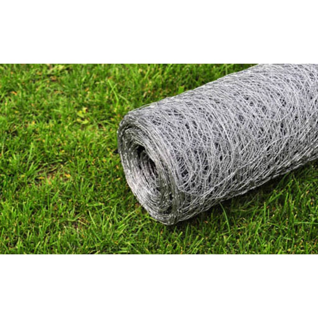 Chicken Wire Fence Galvanised Steel--Silver