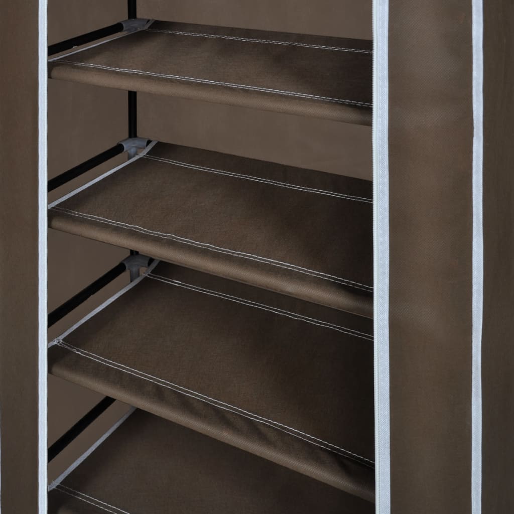 Shoe Cabinet with Cover Brown Fabric