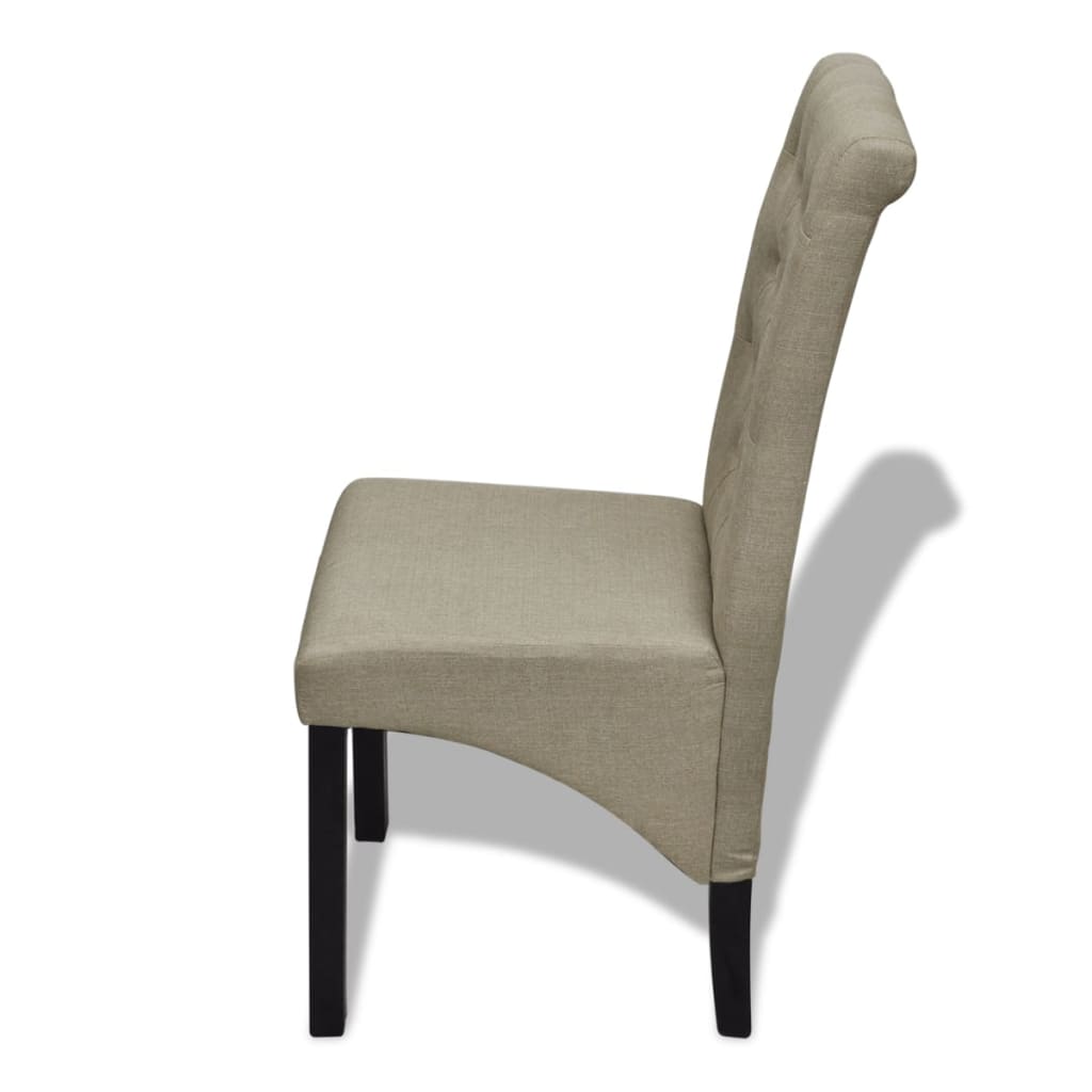 Dining Chairs 2 pcs Beige Fabric - 42×55.5×95cm