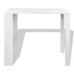 Bar Table MDF with Wine Rack High Gloss White