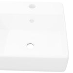 Ceramic Basin Square with Overflow and Faucet Hole