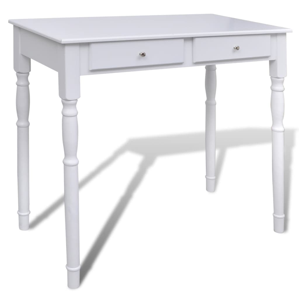 Dressing Table with 3-in-1 Mirror and Stool 2 Drawers White