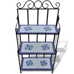 Plant Stand Plant Display Blue White Mosaic Pattern