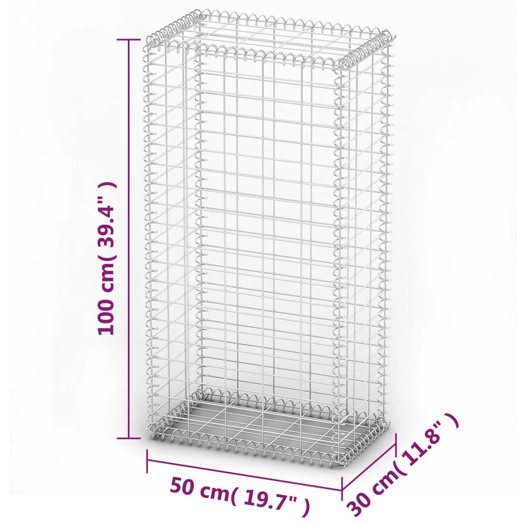 Gabion Basket with Lids Galvanised Wire M