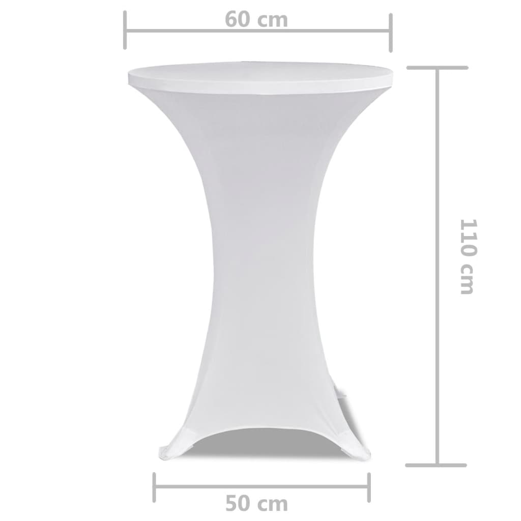 Standing Table Cover 60 cm White Stretch 2 pcs