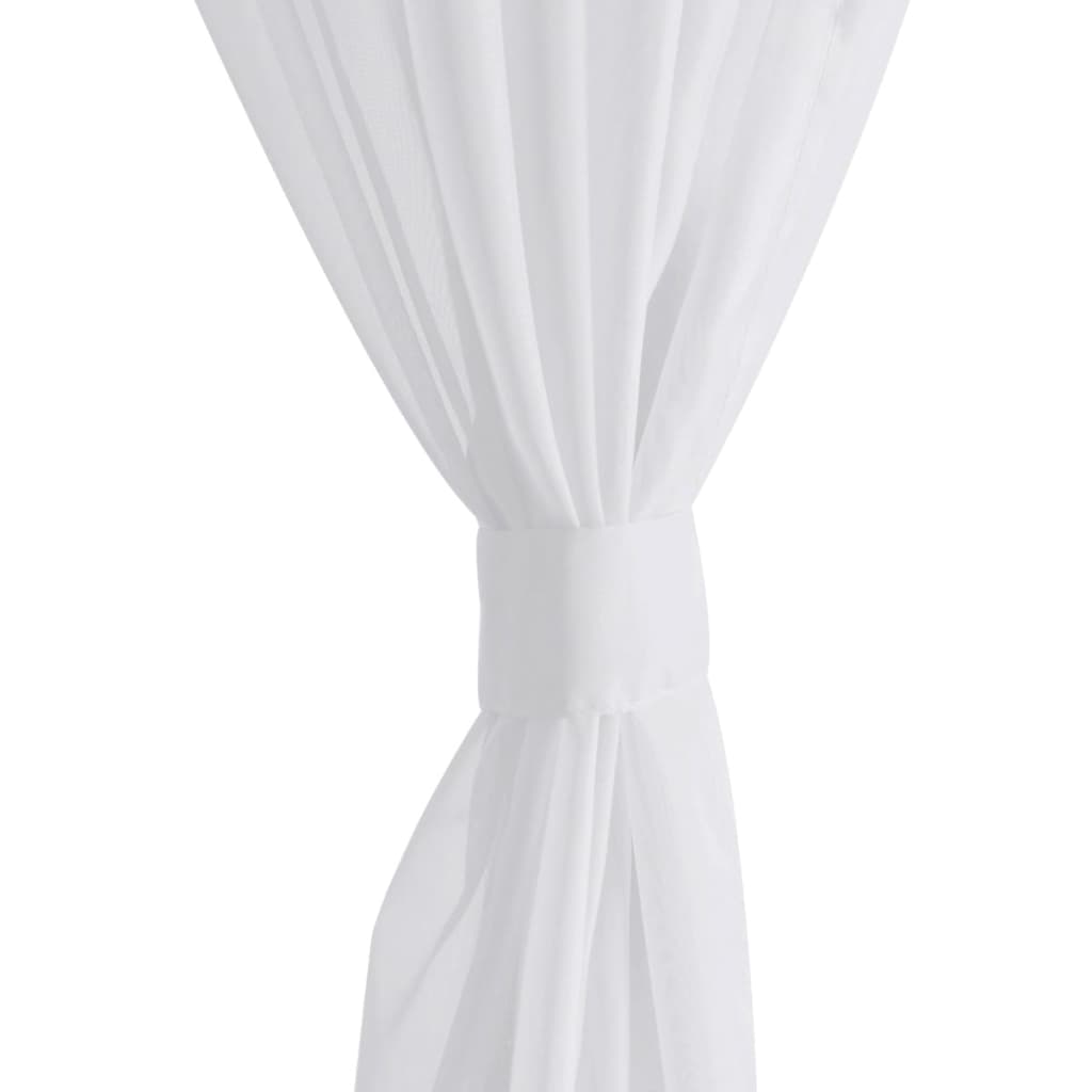 White Sheer Curtain--2 pcs