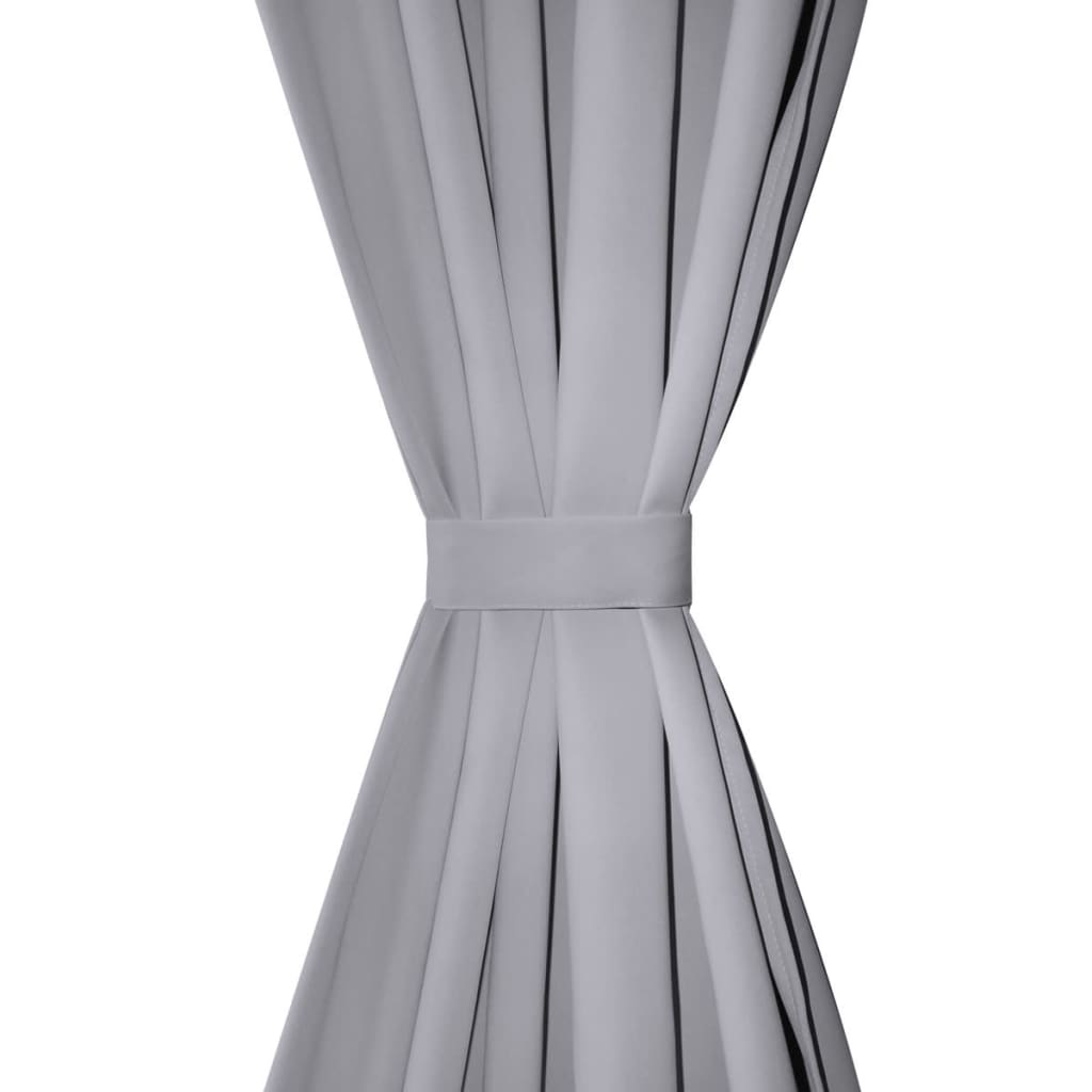 2 pcs Grey Slot-Headed Blackout Curtains