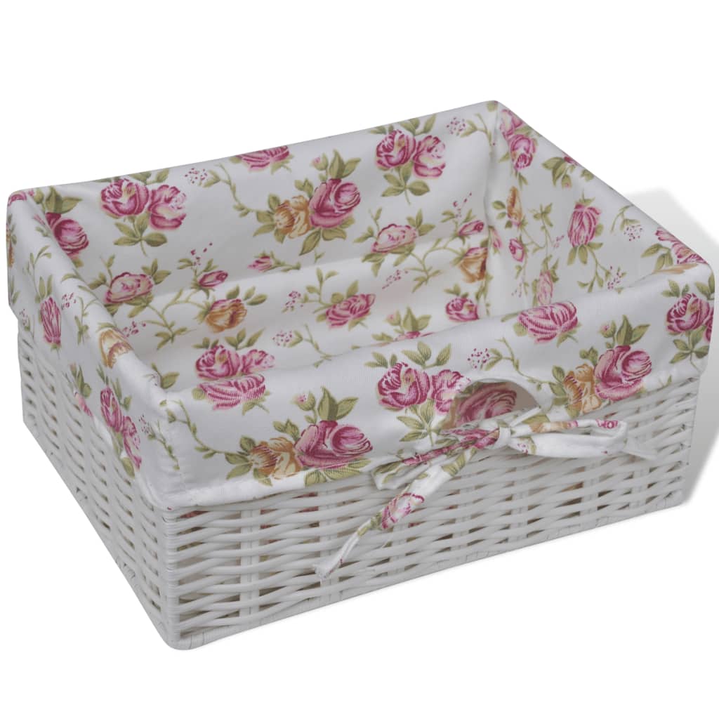 Cabinet with 1 Drawer and 3 Baskets White Wood