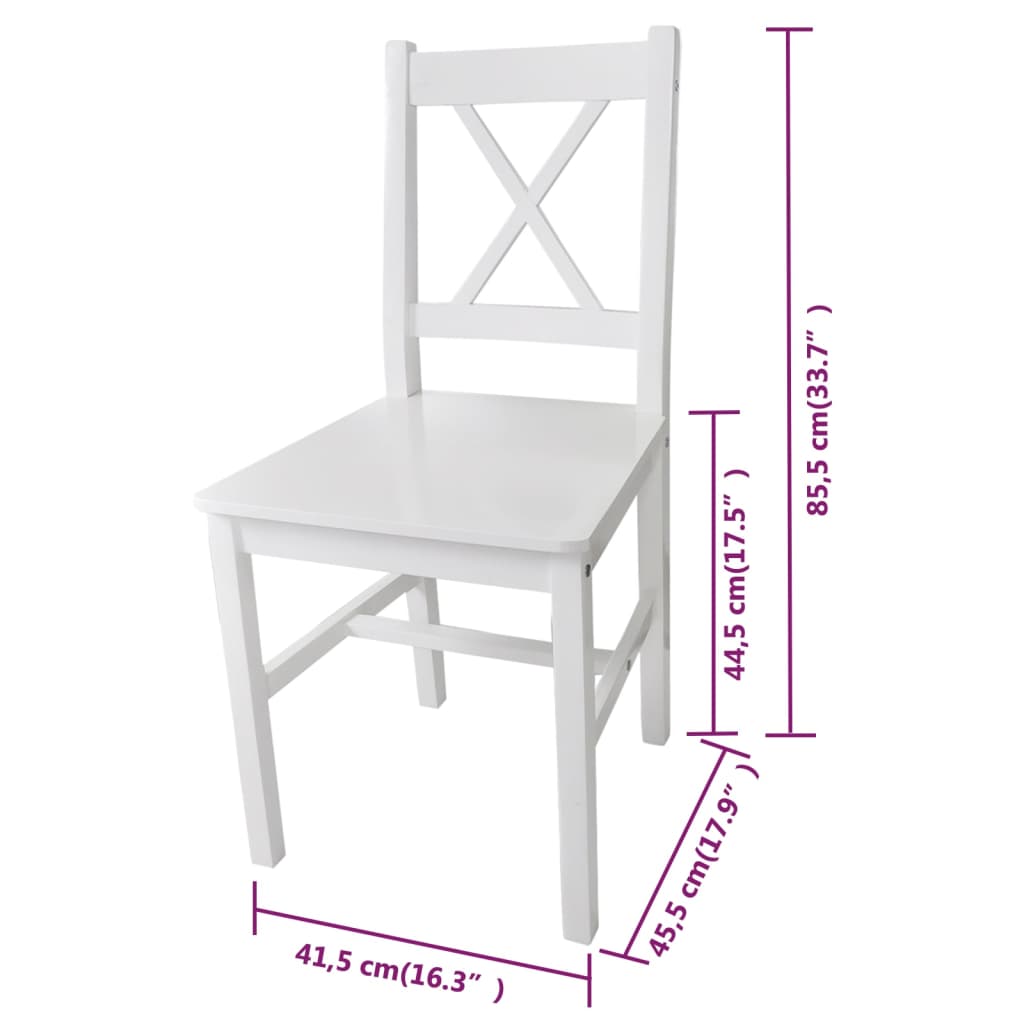 Dining Chairs 6 pcs White Pinewood - 41.5×45.5×85.5cm