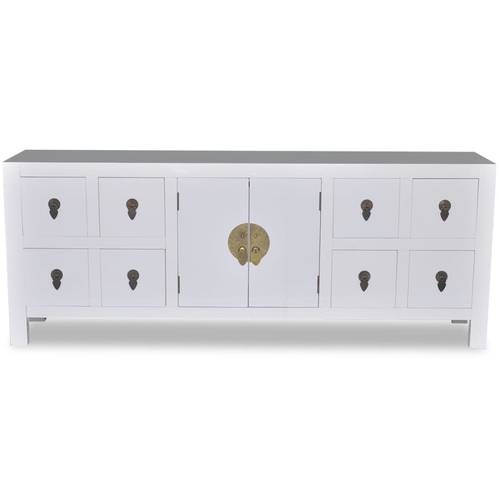 Entertainment Unit Asian Style with 8 Drawers and 2 Doors