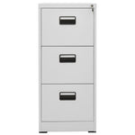 File Cabinet with 3 Drawers Grey 102,5 cm Steel