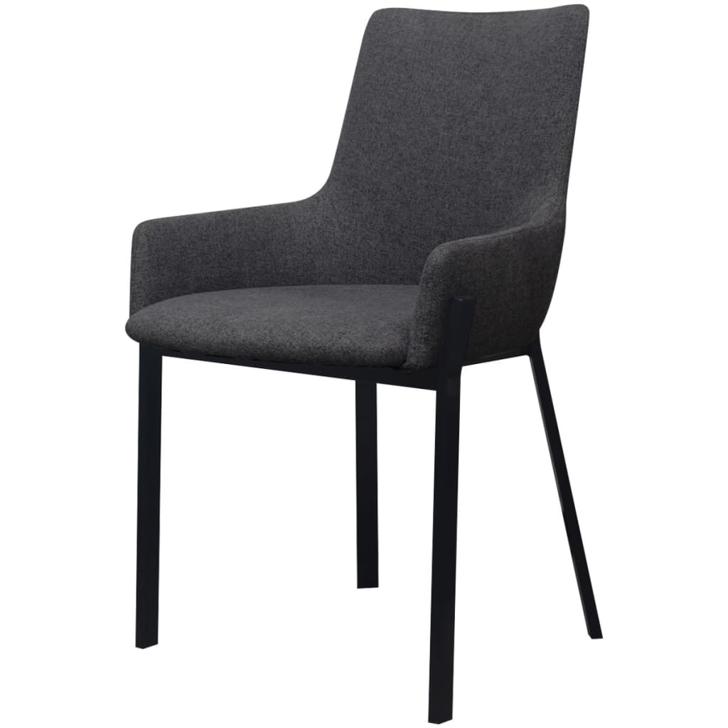 Dining Chairs 2 pcs Dark Grey Fabric - 53×59×81.5cm