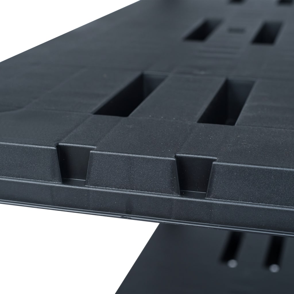 Storage Shelf Rack Black 220 kg Plastic