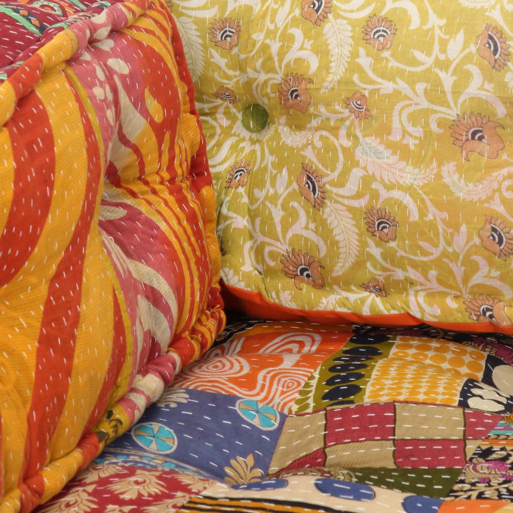 Pallet Sofa Cushion Multicolour Fabric Patchwork - 120×80×45cm
