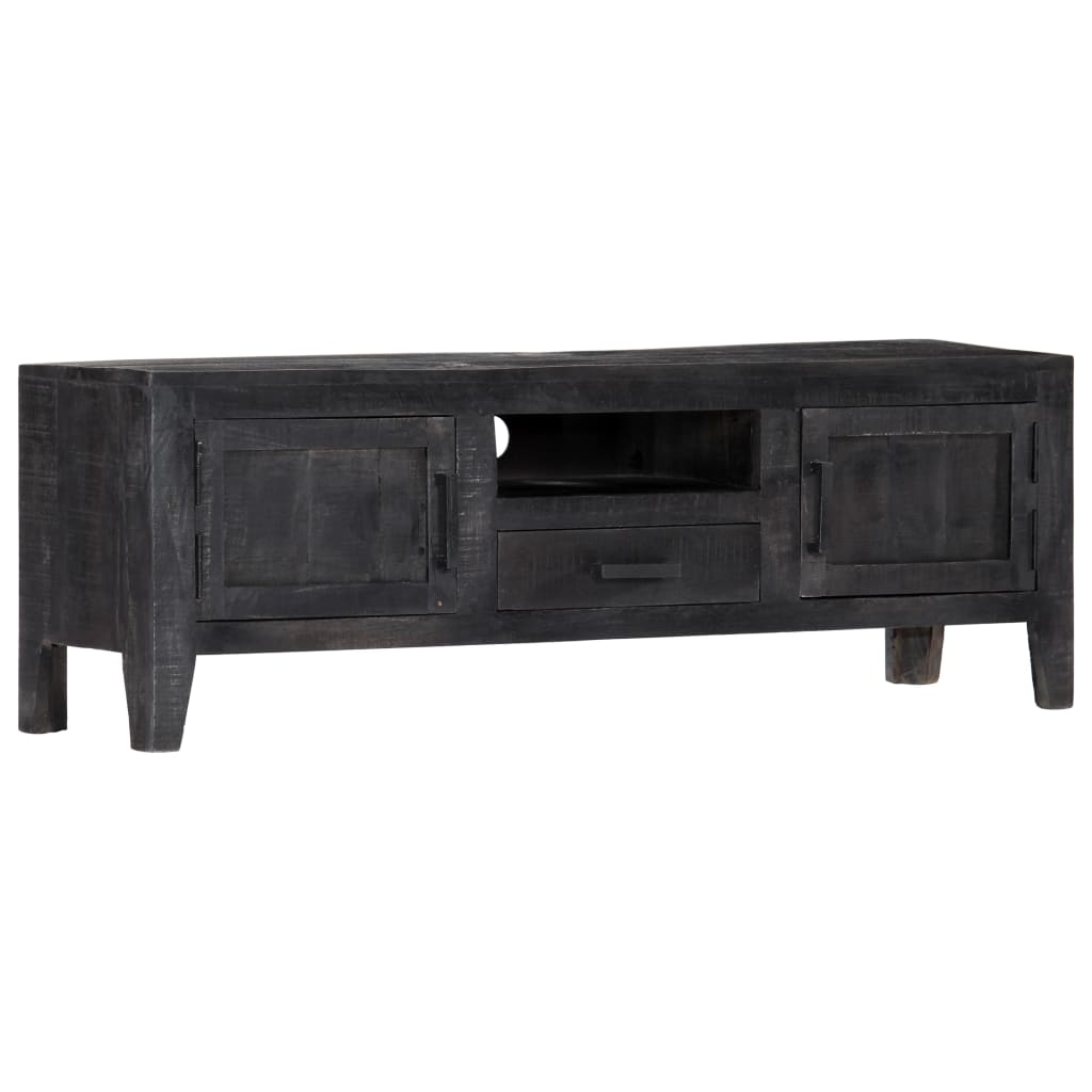 Tv Cabinet Black Wood 118x30x40cm
