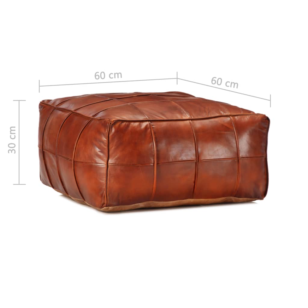 Pouffe Tan Genuine -Goat Leather