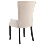 Dining Chair with Armrests Beige Fabric
