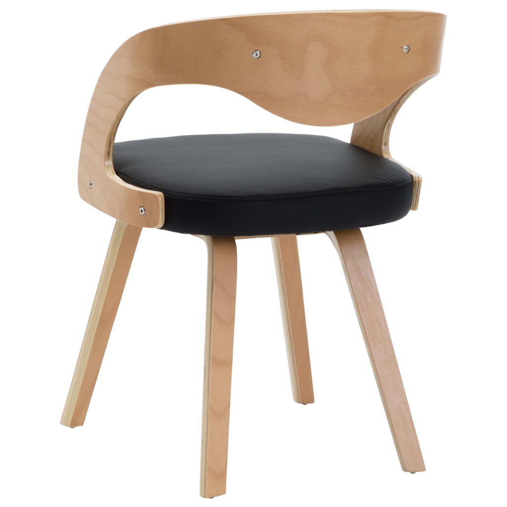 Dining Chairs 2 pcs Black Bent Wood and Leather - 53×54×77cm