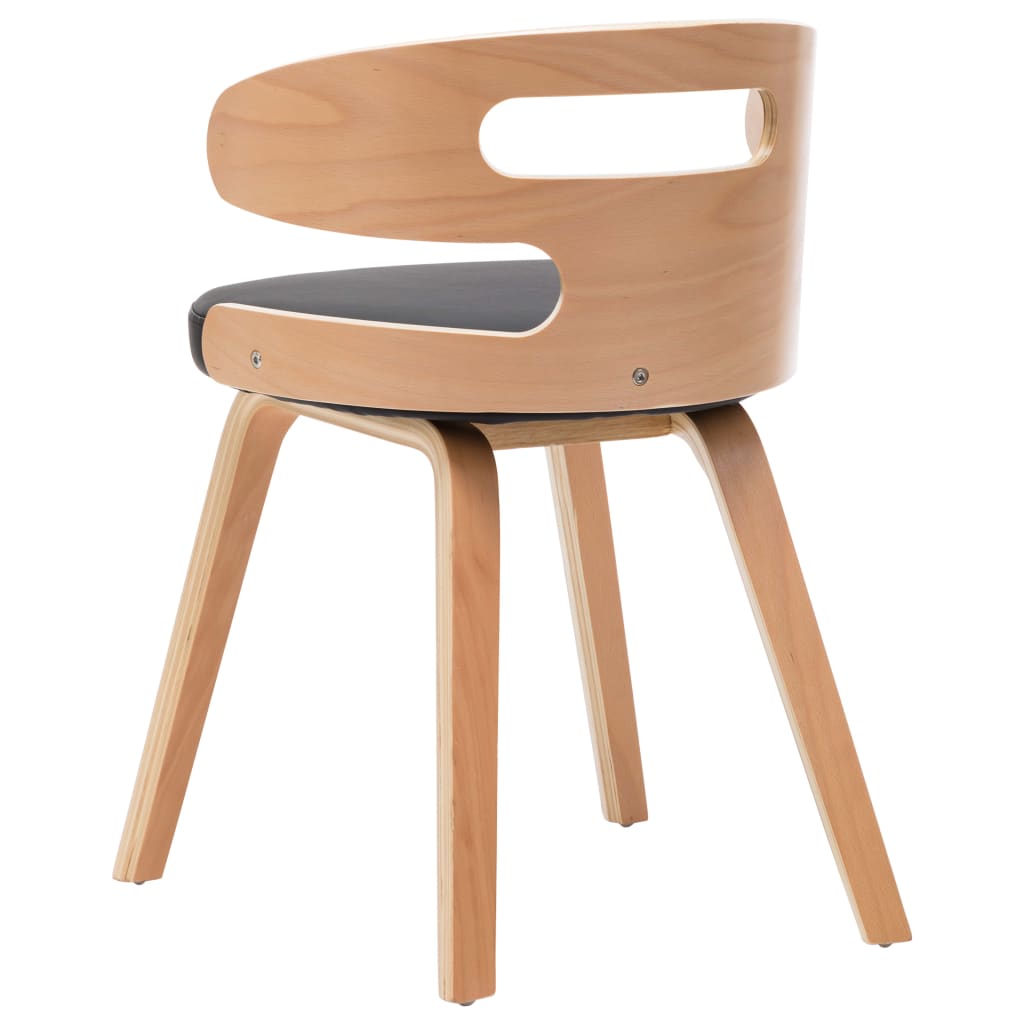 Dining Chairs 2 pcs Black Bent Wood and Leather - 48×49×68cm