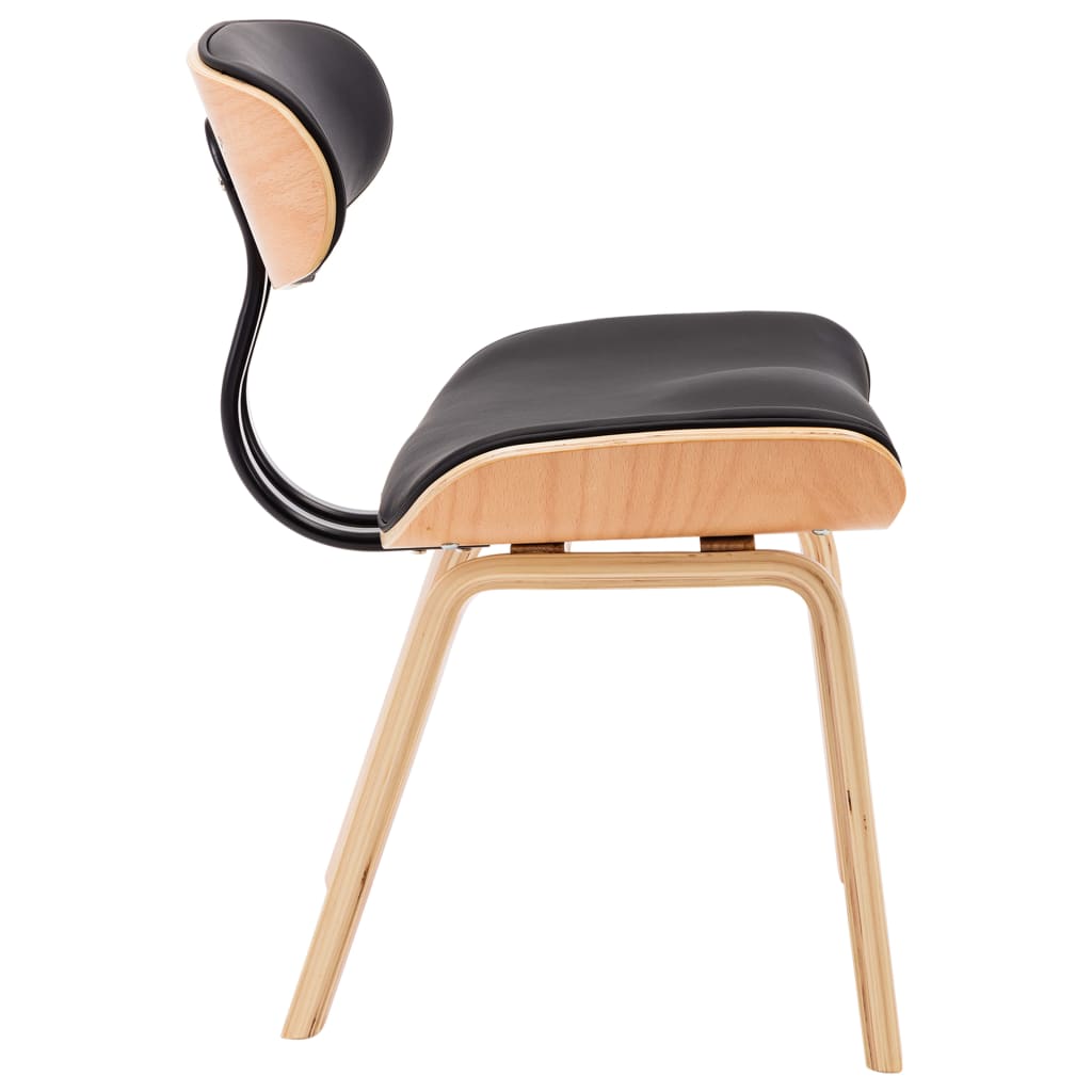 Dining Chairs 2 pcs Black Bent Wood and Leather - 51.5×54×78cm