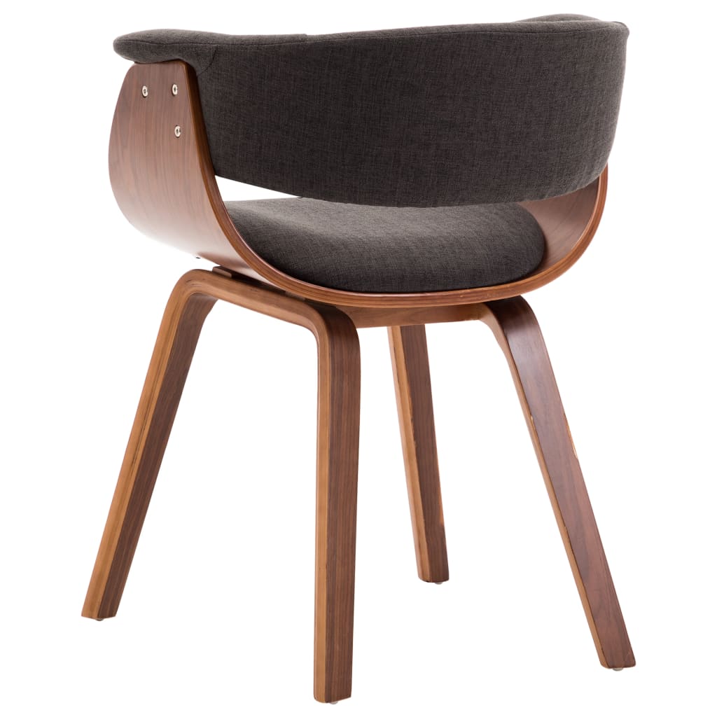 Dining Chair Grey Bent Wood and Fabric - 59.5×51×72cm