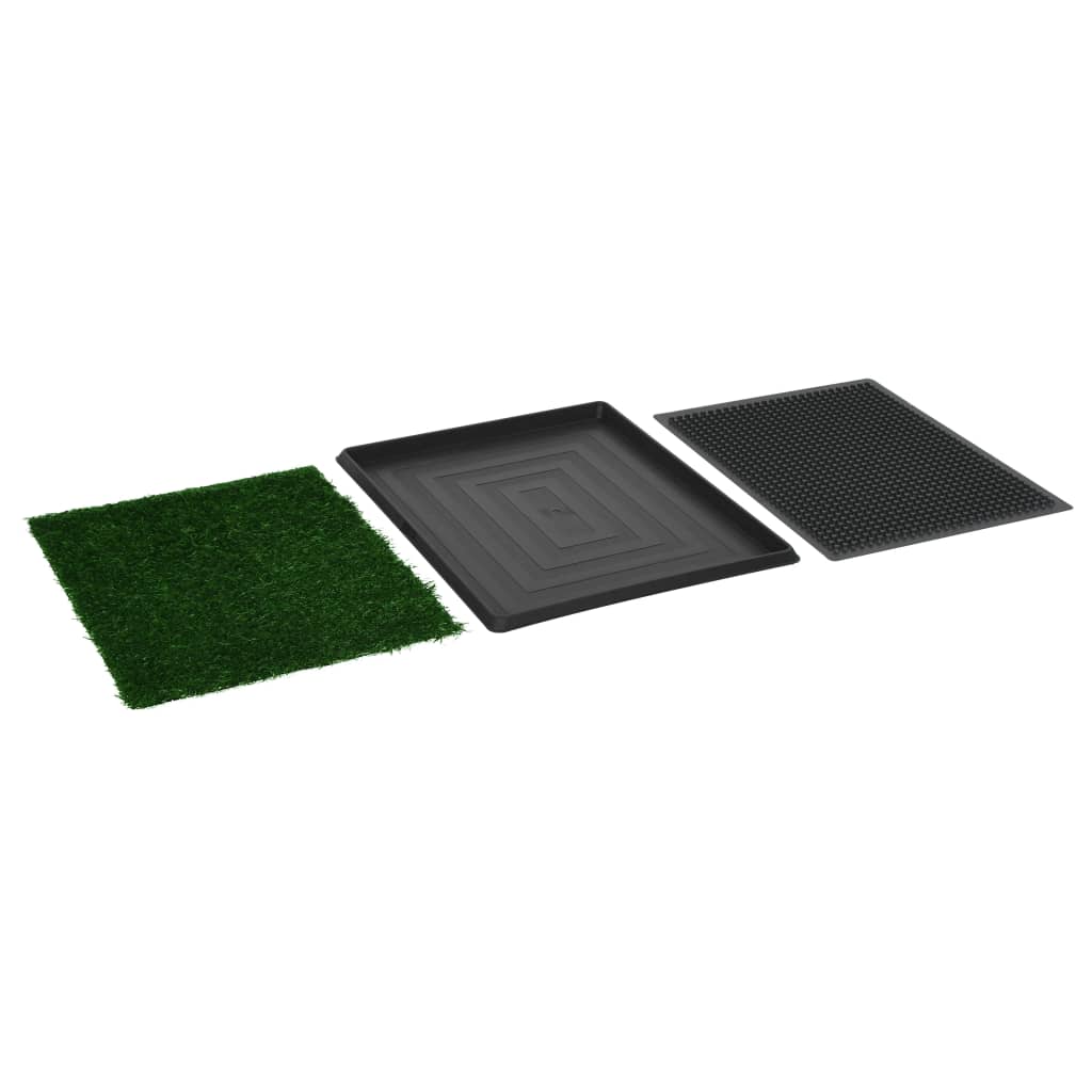 Pet Toilet with Tray and Artificial Turf Green "WC