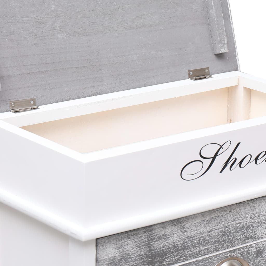 Shoe Cabinet Grey - Grey And White