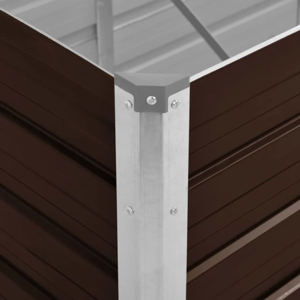 45714 Garden Raised Bed Brown 240x80x45 cm Galvanised Steel
