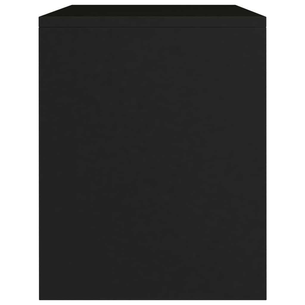 Bedside Cabinet Black Chipboard - 40×30×40cm