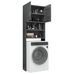 Washing Machine Cabinet High Gloss Grey Chipboard